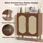 Boho Sideboard Buffet Cabinet, Modern Credenza with 2 Doors and Adjustable Shelf, Small Coffee Bar Storage for Kitchen, Entryway