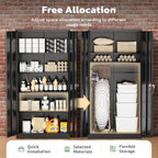 Greenvelly 72" H Metal Storage Cabinet, 36" W x 18" D Black Metal Cabinet with 2 Doors and 4 Adjustable Shelves,Locking Cabinets for Office, Home, Garage, School