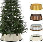 BAYN Metal Christmas Tree Collar, 28-Inch Diameter Base Cover Christmas Tree Ring Stand - Cream