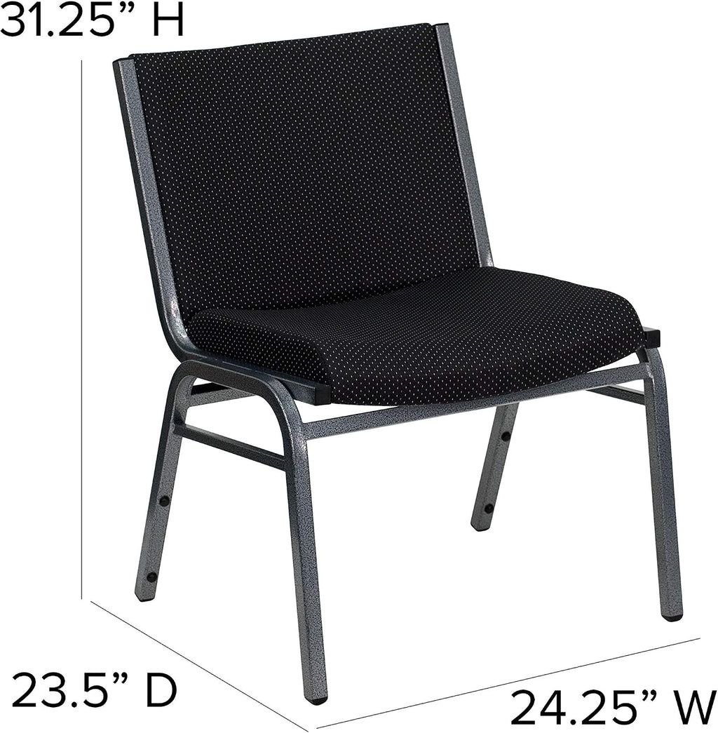 EMMA + OLIVER Big & Tall 1000 lb. Rated Black Fabric Stack Chair