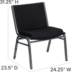 EMMA + OLIVER Big & Tall 1000 lb. Rated Black Fabric Stack Chair