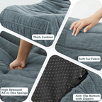 Bean Bag Chair for Adults, Giant Bean Bag Sofa Oversized Beanbag Chairs, Fireside Bean Bag Couch with High Density Sponge Filled Large Bean Bags Chair for Apartment Living Room Bedroom, Blue Grey