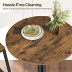 YATINEY Round Bar Table Set of 2, Counter Height Pub Table, Bar Height Cocktail Table, Versatile Use, for Dining Room, Kitchen, Bar, Pub, Cafe, Rustic Brown and Black BT10L2BR