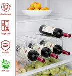 EZ COZY Wine Rack, 4 Tier Water Bottle Organizer for Cabinet (12 Bottles) | Clear Freestanding Wine Bottle Holder for Cabinet, Fridge, Pantry, Wine Rack for Inside Cabinet, Refrigerator, Countertop