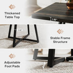 Tribesigns Square Dining Table for 2, 31.5" Industrial Dinner Table with Metal Base, Kitchen Table for Dining Room, Small Space, Apartment, Rustic Brown & Black