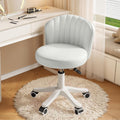 Small Round Rolling Desk Chair Armless Comfy Vanity Computer Chair Height Adjustable Swivel Work Spa Chair