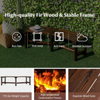 Moccha Outdoor Curved Bench, Carbonized Wood Fire Pit Bench with Slatted Seat, Loveseat, Rustic Wood Outside Chair, Patio Backless 2-Person Seating for Yard Deck Porch, 710 LBS Max Load (2)