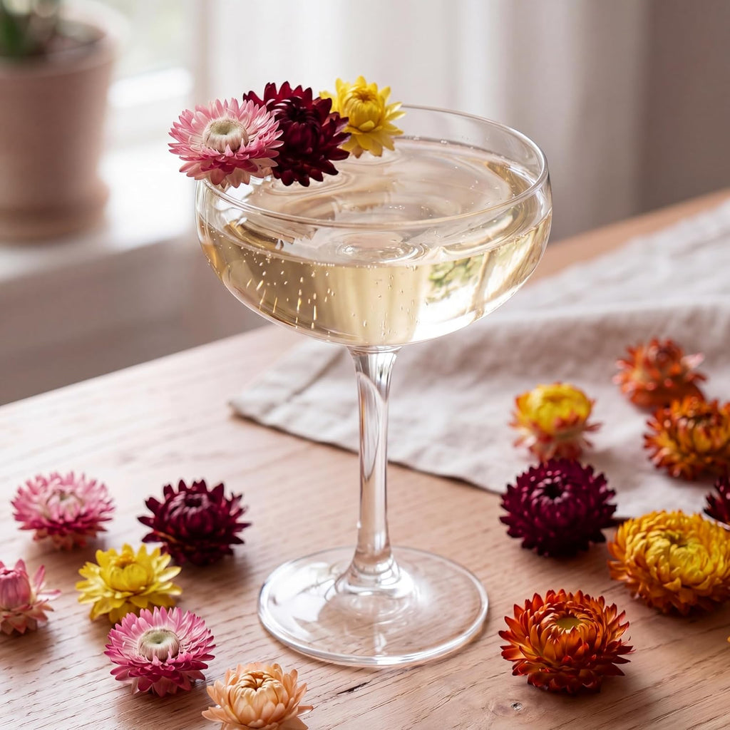 110+ Edible Dried Flowers Mixed Color Helichrysum Strawflower Colorful Natural Flowers for Cocktails Garnishing Cake Decoration Baking Cupcakes Decor Drink Tea Infusions DIY Craft(Colorful)