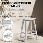 Ciokea 2 Set 29" Outdoor Bar Stools Heavy Duty HDPE Outdoor Stools Waterproof Weatherproof Patio Seats Modern Bar Height Tall BarStools for Bar Deck Balcony Kitchen Yard, White