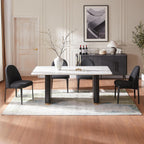 Morden Fort Boucle Dining Chairs Set of 4, Thick Upholstered Chairs with Metal Legs & Curved Backrest, Post Modern Minimalist Chair for Dining Room, Kitchen, Living Room, Bedroom, Apartments, Black