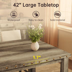 Counter Height Dining Table Set for 4,Farmhouse Dining Table Set for 4,Square Bar Kitchen Dining Table with 4 Bar Stools,High Dining Table and Chairs for Dining Room, Kitchen