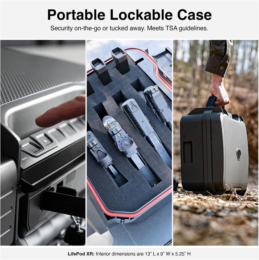 VAULTEK LifePod XR Series Weatherproof Safe Modular Interior Secure Rugged Portable Lockbox with Optional Biometric Scanner and Backlit Keypad