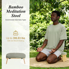 Folding Meditation Bench, Bamboo Kneeling Stool Squat Chair Prayer Kneeler Seiza Chair with Soft Pillow Meditation Stool Prayer Bench Meditation Chair Yoga Bench Squat Seat