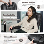 JUMMICO Executive Office Chair High Back Managerial Home Desk Chair, Adjustable Swivel Computer PU Leather Chair with Lumbar Support (Black)