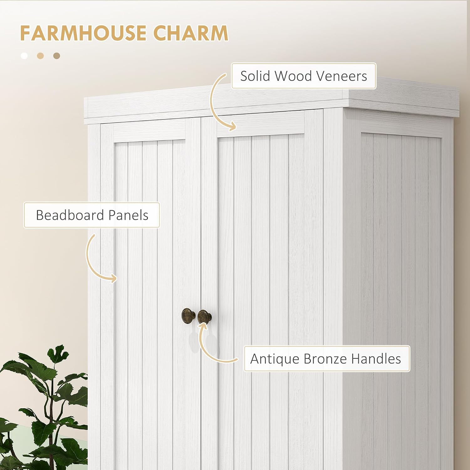 72" Farmhouse Kitchen Pantry Cabinet, Freestanding Tall Storage Cabinet with 4 Soft-Close Doors, 2 Adjustable Shelves and Drawer for Dining Room, Distressed White,15.8 * 30 * 72