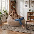 Inflatable Bean Bag Chairs for Adults with Electric Air Pump, Floding Portable Blow Up Couch, Inflatable Lazy Sofa for Outdoor, Movie Nights, Camping and Room (2pcs-Brown)