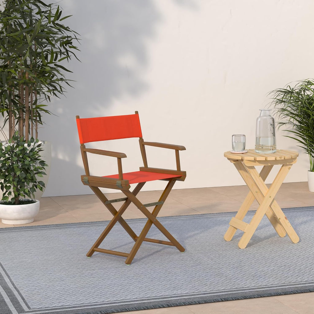 Casual Home 18" Director's Chair Honey Oak Frame with Orange Canvas