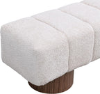Christopher Knight Home Manila 64" Boucle Dining Bench, Upholstered Ottoman Bench, Rectangular Dining Seat, Spacious Seating, Long Footstool for Living Room Dining Room, No Assembly Needed, Beige