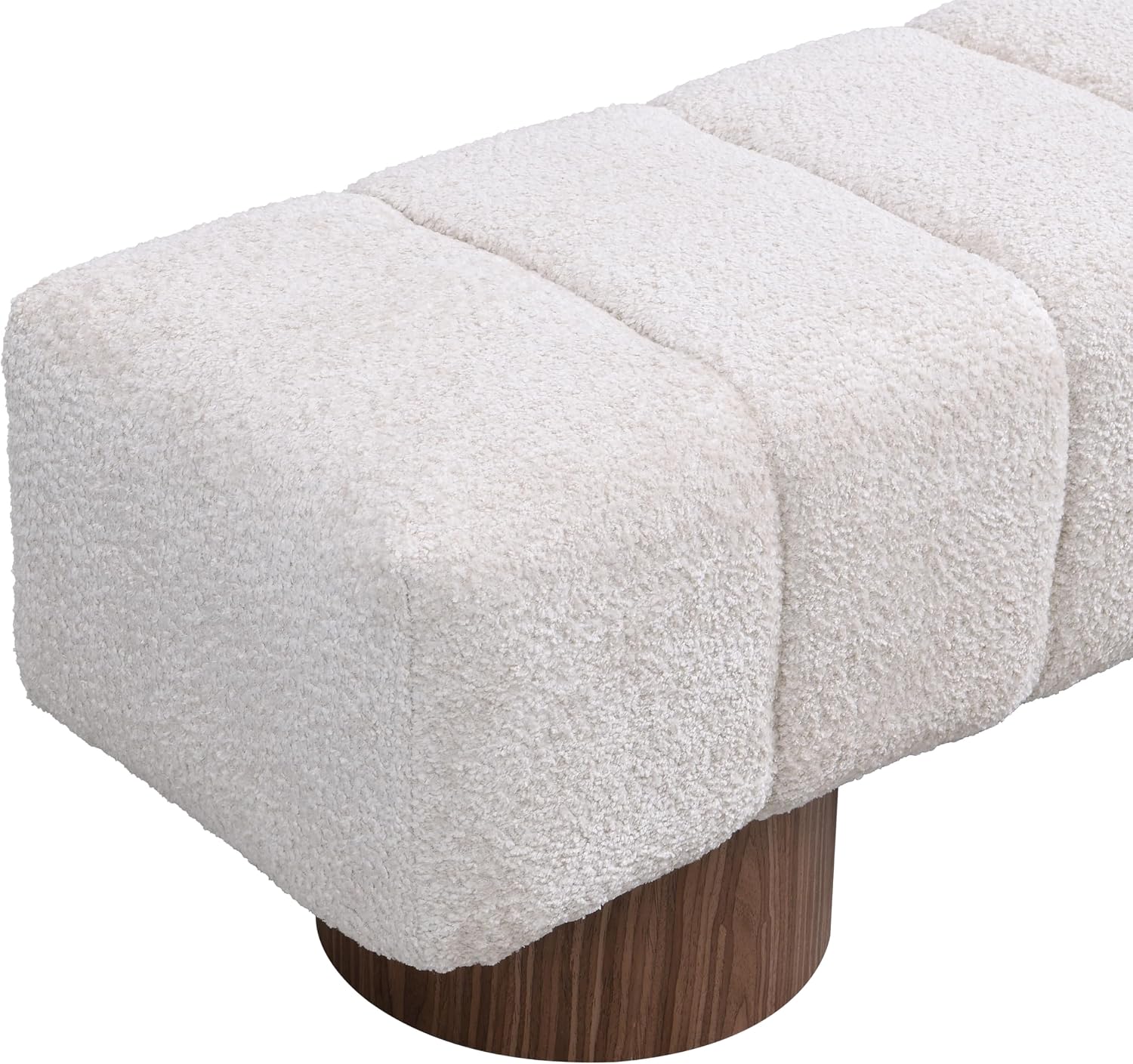 Christopher Knight Home Manila 64" Boucle Dining Bench, Upholstered Ottoman Bench, Rectangular Dining Seat, Spacious Seating, Long Footstool for Living Room Dining Room, No Assembly Needed, Beige