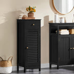 Yaheetech 34.5”H Bathroom Storage Cabinet, Narrow Floor Cabinet with 1 Drawer & 1 Door,Slim Storage Organization for Bathroom,Living Romm,Hallway,Corner,Small Space,Black