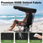 VTOY Portable Camping Chair with Canopy - Folding Chair with Canopy, Durable 600D Oxford Canopy Chair for Camping, Beach, Picnics, Fishing & Sports