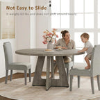 Garvee 47" Round Dining Table for 4 to 6, Farmhouse Kitchen Table with Cross Pedestal Base, 63 Lbs Circle Dinner Table, Not Easy to Slide - Grey (No Chairs)