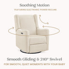 Delta Children Mercer Electronic Power Recliner and Swivel Glider with USB-A and Type-C Ports - Greenguard Gold Certified - Stain-Resistant Performance Fabric is Oeko-TEX Standard 100 Certified, Shell