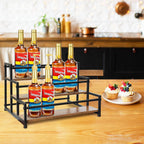 Klxuyuo 3-Tier Coffee Syrup Rack for 15 Bottles (750ml) –Sturdy Coffee Syrup Organizer for Bar, Kitchen, Café, Office