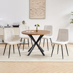 5-Piece Round Dining Table Set for 4 39" Kitchen Table and Chairs Set for 4 with Chairs Compact Small Kitchen & Dining Room Table Sets for Living Room Kitchen Home Apartment Office