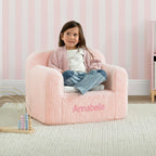 babyGap by Delta Children Personalized Sherpa Chair - Greenguard Gold Certified, Pink