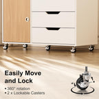 5 Drawers Mobile File Cabinet with Door, Rolling File Cabinet Printer Stand Table Craft Storage Cabinet, Under Desk Wooden Filing Cabinets for Home Office Essentials Storage Organization Furniture