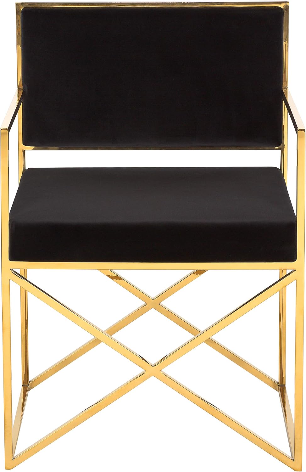 SAFAVIEH Couture Collection Kian Gold and Black Velvet Directors Chair