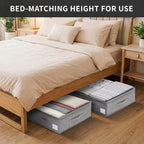 Under Bed Storage Containers with Lids, Foldable Underbed Organizer with Handles, Large Closet Storage Bins for Clothes, Blankets, Shoes, Bedroom Organization (2 Pack)