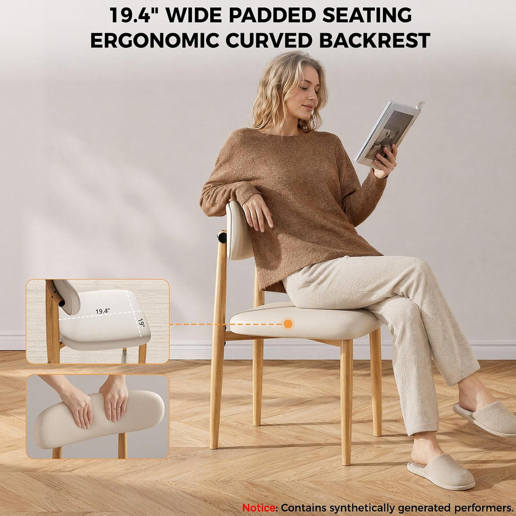 IRONCK 36" Round Dining Table and Chairs Set for 2, Natural Wood | Drop Leaf, 2 Upholstered Chairs, Space Saving, Extendable Kitchen Table