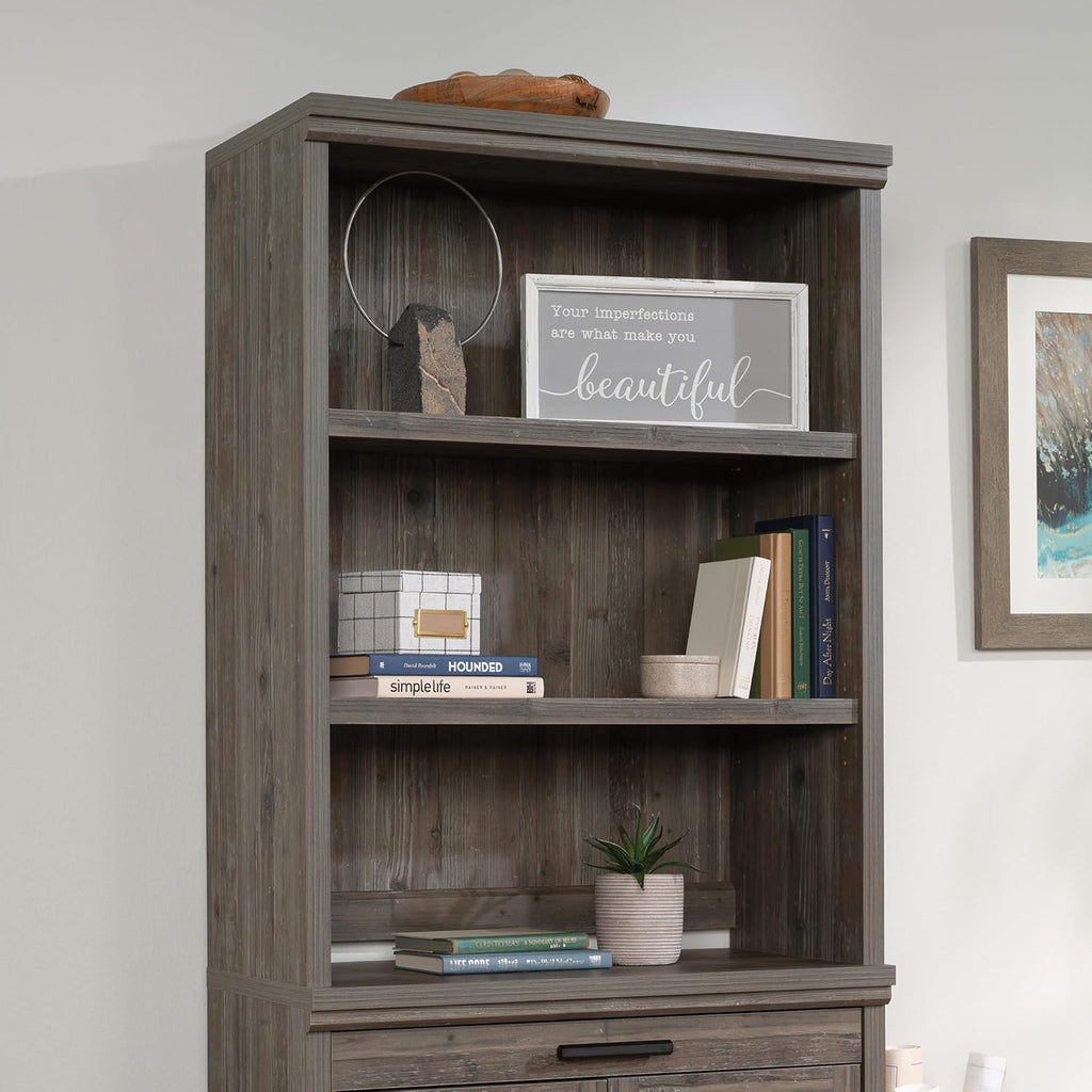 Sauder Aspen Post Commercial Office Hutch, in a Pebble Pine Finish
