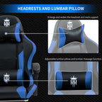 RGB Gaming Chair with Footrest, Computer Gaming Chair with LED Lights for Adults, Reclining Gamer Chair with Adjustable Headrest, Lumbar Support and Linkage Armrests for Home, Office, Gaming Room