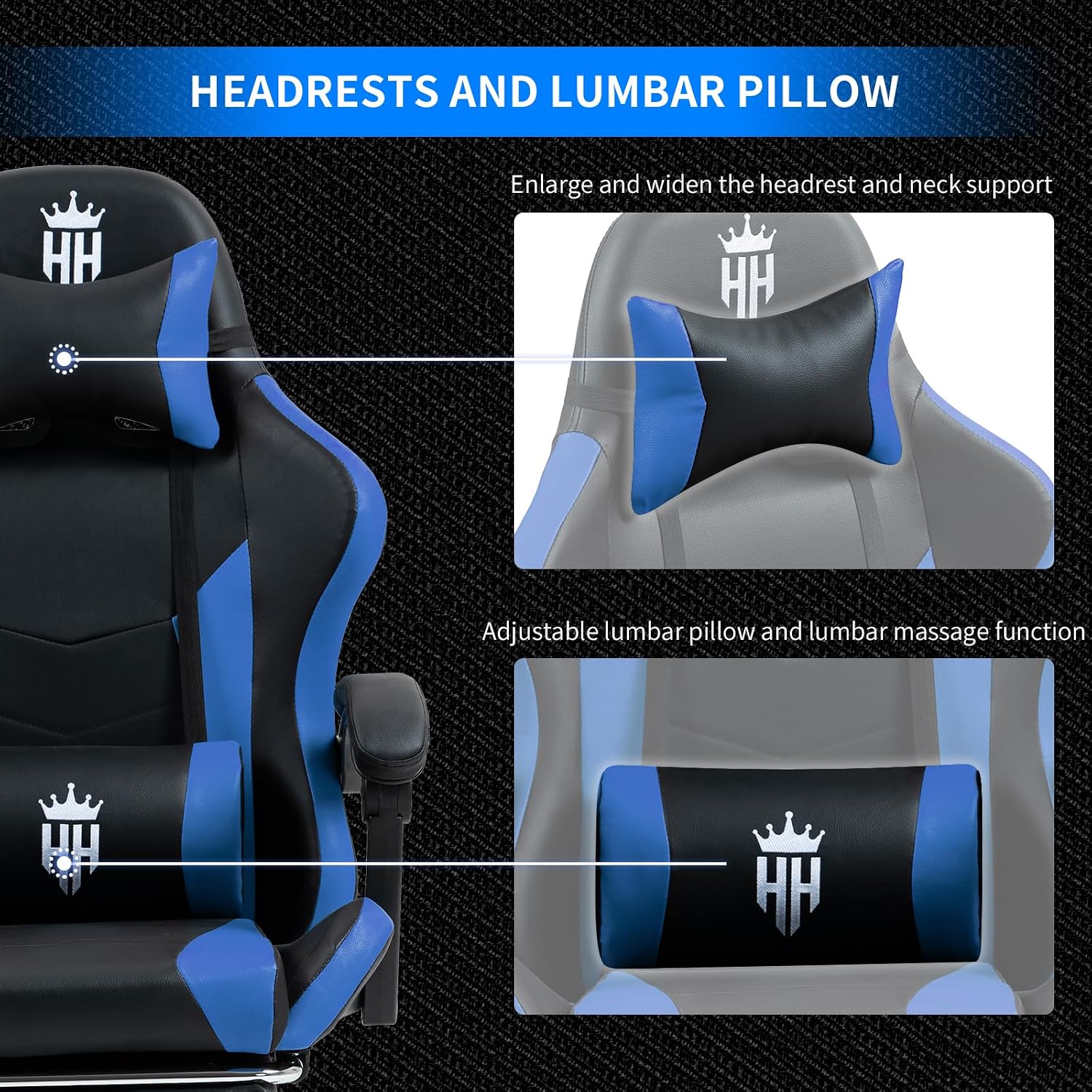 RGB Gaming Chair with Footrest, Computer Gaming Chair with LED Lights for Adults, Reclining Gamer Chair with Adjustable Headrest, Lumbar Support and Linkage Armrests for Home, Office, Gaming Room