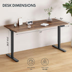 FLEXISPOT 71"x32" Large Dual Motor Electric Standing Desk, Black Walnut - 198 LBS Heavy-Duty Capacity, Ideal for Home Office, Creative Studio, or Multi-Monitor Setup