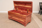 Rustic Red Door Co. Cedar Hope Chest with Waterfall Top, Amish Made Wooden Storage Trunk Box for Bedroom, Blanket, Clothes, Anti-Slam Hinges and Lock, 46", Cedar Wood, Natural Stain
