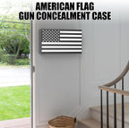 American Flag Gun Concealment Case, 19.7" x 11.8" x 4.9" American Flag Wall Hanging Concealed Gun Cabinet, Combination Lock All Iron Frame for Police Gift