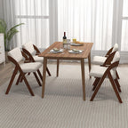 POWERSTONE Folding Chairs Set of 4 with Cushion, Modern Foldable Kitchen Dining Chairs with Rubber Wood Legs for Guests Home Office Wedding Party, No Assembly Walnut