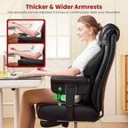 Clome 500lbs Big and Tall Office Chair Adjustable Lumbar Support for Back Pain, Extra Wide Seat Executive Office Chair Thick Armrest Pad, Heavy Duty Base Ergonomic Computer Desk Chair
