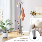 Hoctieon Coat Rack Freestanding, Coat Tree with Umbrella Holder | Metal Coat Rack Stand with 12 Hooks, Standing Coat Hanger Stand, Umbrella Stand for Entryway, Hat Rack Stand for Home Office