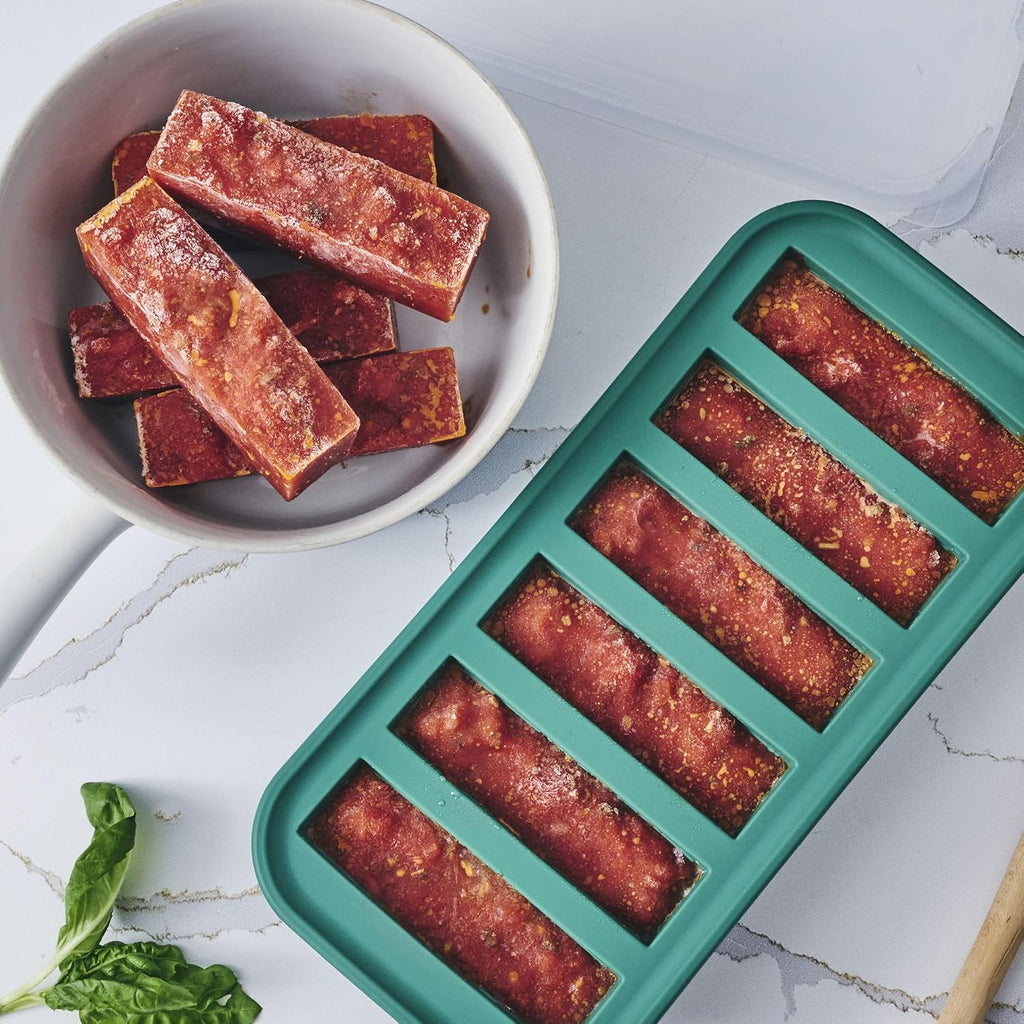 Souper Cubes 1/2 Cup Silicone Freezer Molds with Lids, Kale, 2-Pack | 100% Platinum-Cured Silicone Freezer Cubes, Oven & Microwave Safe, Perfect for Freezing Broth, Sauces, Sides and More