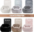 Homguava Bean Bag Chair Bean Bag Chairs for Adults Comfy Beanbag Chair with Spacious Design Giant Bean Bag Couch with Armrest Large Bean Bag Chair with Filler for Living Room Bedroom (Khaki)