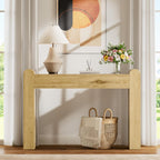 Lulive Arc Entryway Table, 47 Inch Curved Console Table for Hallway | Rounded edges and fluted texture soften narrow spaces; 11.8"D profile fits entryway, hallway, living room or behind sofa.