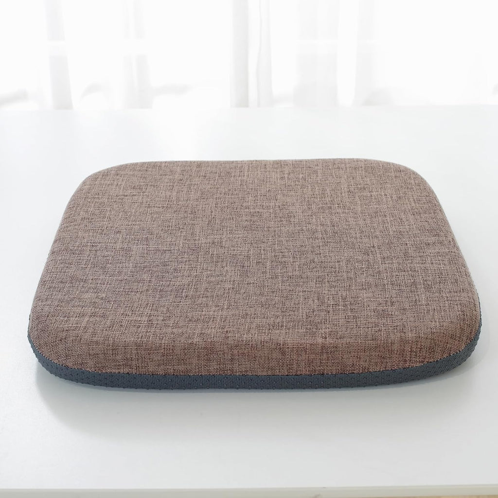 High Resilience Memory Foam Chair Cushion 13"x13"x2" Set of 2 Square Chair Pads and Washable Cover Non Slip Seat Cushions for Indoor Dining Room Kitchen and Office Chairs (Coffee,13"x13")