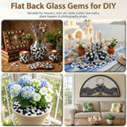 1LB Mixed Glass Beads White, Clear & Black, 0.6"-0.8" Flat Glass Marbles for Vases - Decorative Stones Vase Filler, Fish Tank Rocks, Aquarium Decor, Modern Gems for Centerpieces & DIY Crafts