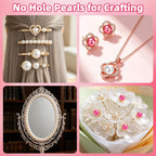300PCS No Hole Pearls for Vase Filler Beads, 8/14/20 mm Floating Pearls for Centerpieces Vases, Pink White Faux Pearl Round Foating Beads for Crafts Wedding Party Decor DIY Candles Centerpiece