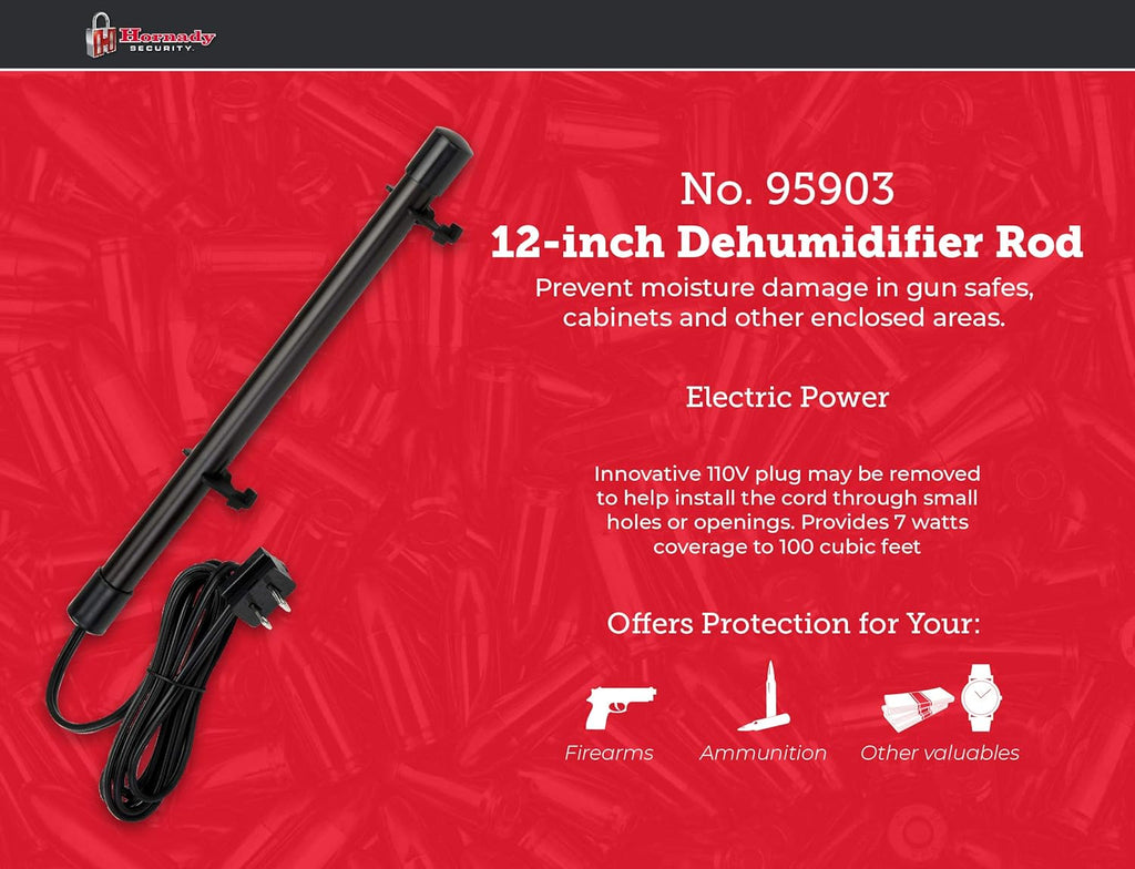 Hornady 95903 Electronic Gun Safe Dehumidifier Rod (12"),Black
